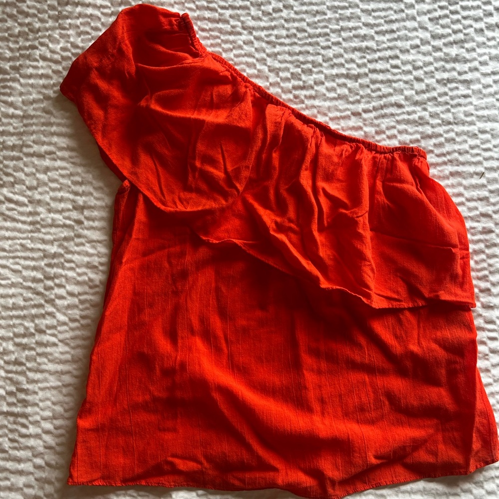 Vibrant Orange One-Shoulder Top